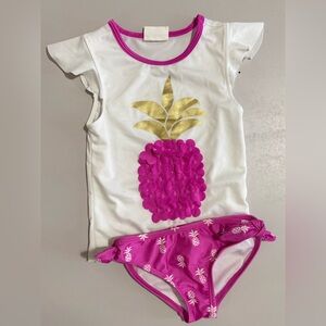 Crazy 8 Girl's White and Pink Pineapple Swimsuit Set